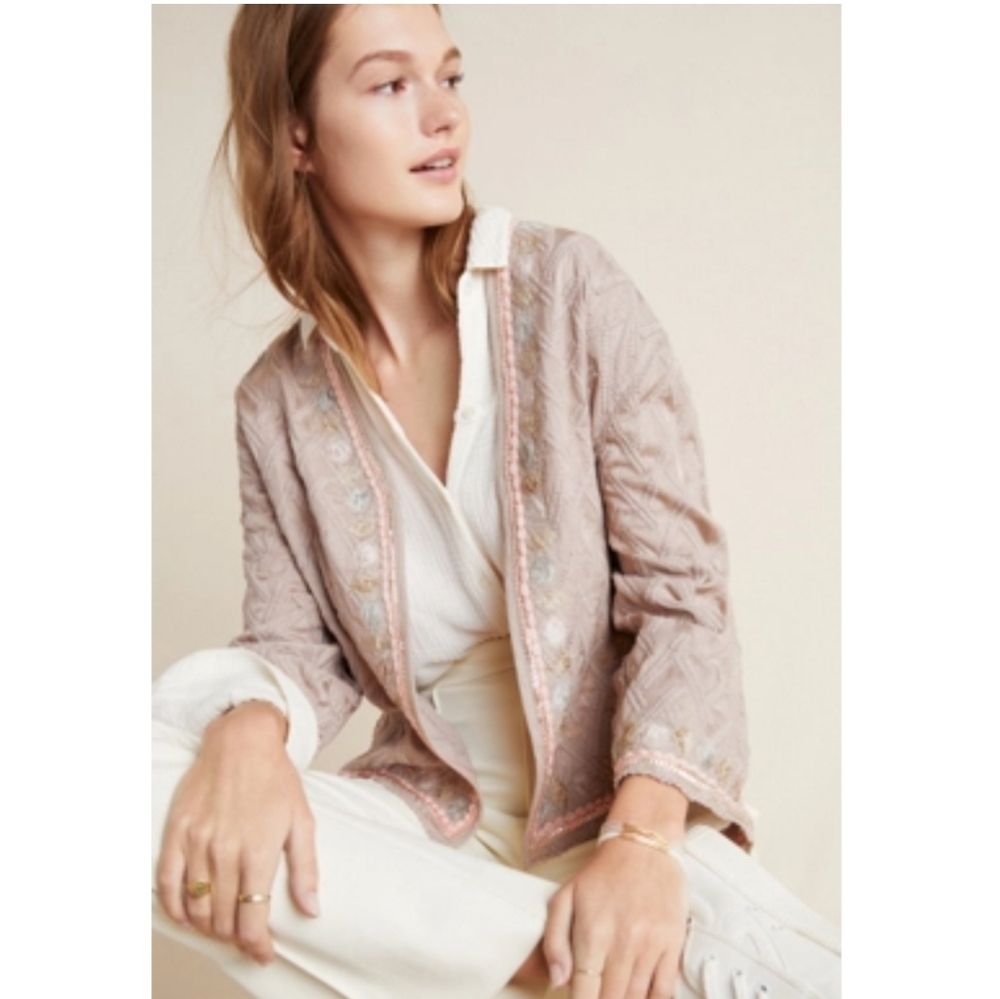 NWT Anthropologie Bl^nk London Levirina  Jacket/Blazer Taupe